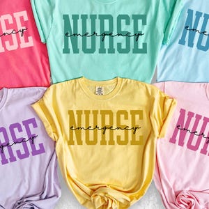 Emergency Nurse Department Shirt Comfort Colors Emergency Nurse TShirt ER Nurse Tee Nurse Appreciation Gift Emergency Room Nurse Tee Women