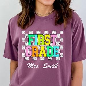 Personalized first grade teacher shirt Custom First Grade Teacher Comfort Colors® Tee First Grade Dream Team  Back to School Teacher Gifts