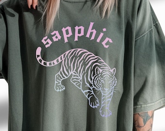 Wlw tshirt sapphic shirts Pride lesbian shirt Sapphic tendencies shirt personal gifts for lesbian pride tshirt lesbian live laugh tee GGC179
