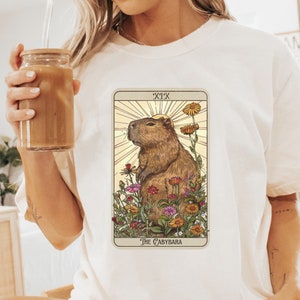 Capybara Tarot Card Shirt, Funny Capybara Shirt, Capybara Gifts, tarot card shirt, tarot shirt cottage core shirt cottagecore Comfort Colors