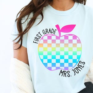Custom Teacher Name Shirt, First Grade Teacher Shirt, 1st Grade Teacher Team Shirt, Custom Pencil Teacher Name Shirt, Comfort Colors Shirt