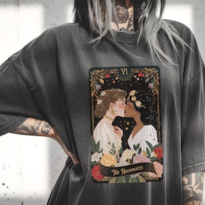 Lesbian inter racial Pride Tarot Card Shirt And they were roommates Tee Historians would call lesbian girlfriend gift lgbtq queer Tee GGC323