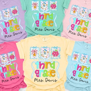 Group teacher shirt Comfort Colors Custom Third Grade Teacher Shirt Personalized Third Grade Shirt For Teacher 3rd Grade Teacher Team GGC431