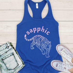 Wlw Tank Top sapphic Tank Pride lesbian Tanks Sapphic tendencies Tanks personal gifts for lesbian pride tshirt lesbian live laugh GGT004