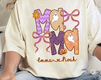 Personalized Spooky Mama Shirt Halloween mama Shirt Comfort colors Custom mama T-shirt Spooky Mom TShirt Customized Halloween Mom Tee Gift