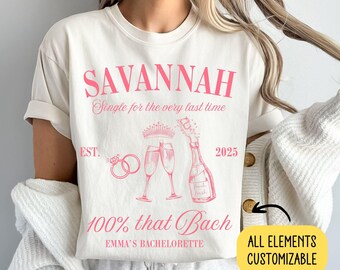 Camisetas personalizadas para despedida de solteira, cores confortáveis, camisetas para despedida de solteira Savannah, camisetas combinando personalizadas para festa de despedida de solteira da Comfort Colors, GGC006