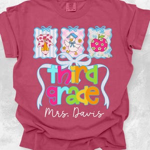 Group teacher shirt Comfort Colors Custom Third Grade Teacher Shirt Personalized Third Grade Shirt For Teacher 3rd Grade Teacher Team GGC432