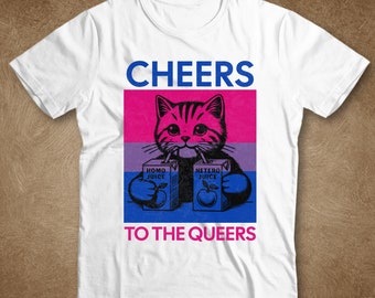Cheers for the Queers Shirt, Bisexual pride Shirt, Bi Shirt, bi pride, Subtle pride shirt, bisexual shirt, Punny Shirt, Retro Pride Shirt,