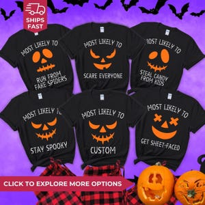 Spooky Family Halloween Pajamas - Perfect for Trick-or-Treating, halloween shirt, halloween gift, halloween costume, pumpkin shirt, spooky, afbeelding 1