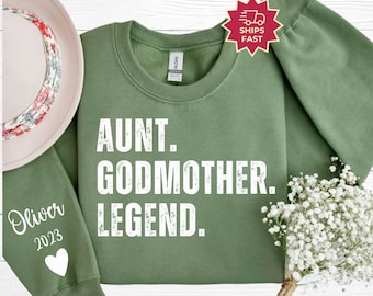 Godmother Proposal Sweatshirt Godmother Gift Aunt Sweatshirt  Promoted to Aunt Sweater Aunt Godmother Legend Sweatshirt