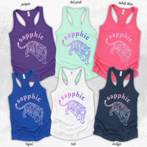 Sapphic Tank Wlw Tank Top Pride lesbian Tanks Sapphic tendencies Tanks personal gifts for lesbian pride tshirt lesbian live laugh GGT005