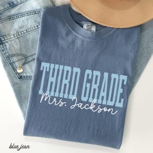 Third Grade Personalized Teacher Shirt Comfort Colors Teacher Shirt First Day of School Teacher Gift 3rd Grade Custom Teacher Name GGC381