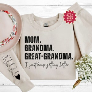 Great Grandma Sweatshirt With Names, Personalized Great Grandma Sweatshirt, Grandkids Names Sweater, Great Grandma Gift