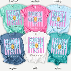 Personalized Teacher T-Shirt Custom Fourth Grade Shirt Comfort Colors Fourth Grade Shirt 4th Grade Teacher Tee Gift For Teacher