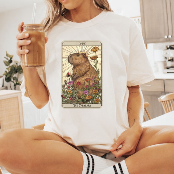 Capybara Tarot Card Shirt, Funny Capybara Shirt, Capybara Gifts, tarot card shirt, tarot shirt cottage core shirt cottagecore Comfort Colors