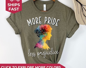 More Pride Less Prejudice LGBTQ+ Pride Equality T-Shirt