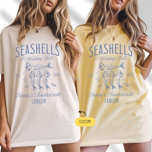 Seashells and Wedding Bells Shirts Bachelorette Shirts Beach Bachelorette Shirts Coastal bachelorette Bach Club Tee Comfort Colors GGC232