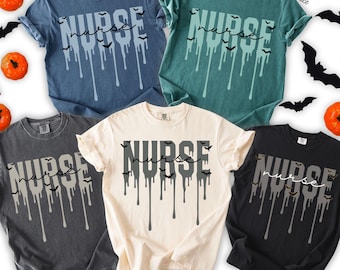 Nurse halloween shirt Comfort Colors Spooky Nurse Shirt Cute Nurse Tee Fall Shirt Halloween Crew Shirt Scary Nurse Gift Sweet Nurse Boo Tee