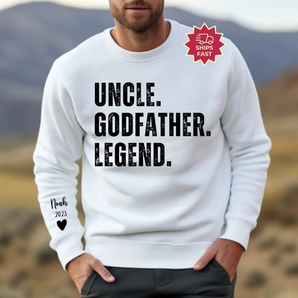 Customized Godfather Sweatshirt with Kid Names on Sleeve, God Mother Shirt, Godmama Gift, Godmother Proposal Crewneck Mother's Day Gift