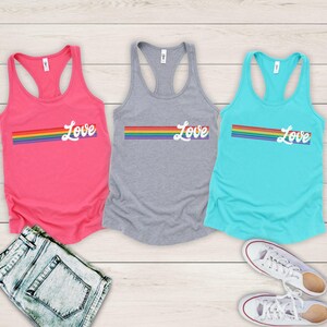 Love is Love Tank Top Pride Month Tank bi pride Cute lgbtq gift for lesbian funny lgbtq apparel rainbow lgbt pride tank Queer tank  GGT018