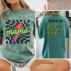Personalized Race Mom Shirt, Race Mama Sweatshirt, Racing Season, Checkered Race Shirt, Mama Racing Sweatshirt, Mothers Day Gift For Mom
