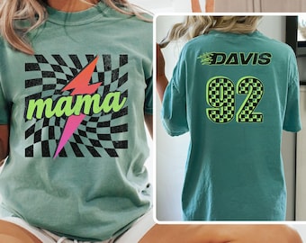 Personalized Race Mom Shirt, Race Mama Sweatshirt, Racing Season, Checkered Race Shirt, Mama Racing Sweatshirt, Mothers Day Gift For Mom