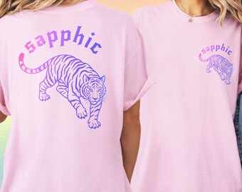 Wlw tshirt sapphic shirts Pride lesbian shirt Sapphic tendencies shirt personal gifts for lesbian pride tshirt lesbian live laugh tee GGC283