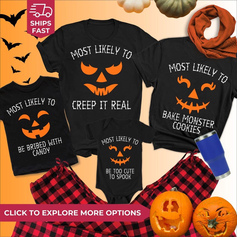 Spooky Family Halloween Pajamas - Perfect for Trick-or-Treating, halloween shirt, halloween gift, halloween costume, pumpkin shirt, spooky, afbeelding 2