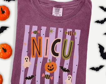 Halloween NICU nurse shirt Halloween Comfort Colors Shirt Halloween Tee Spooky Nicu Nurse Neonatal Icu Squad Hospital Halloween Party Shirt