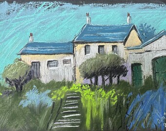 La pintura al pastel original de Llwynywermod 8x10
