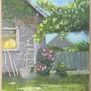 Summertime Original Pastel Painting 8,5x11.5