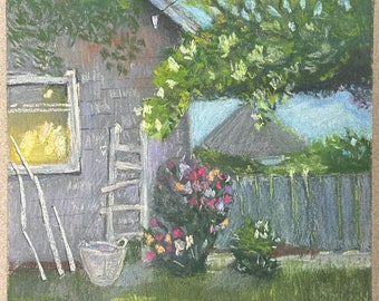 Pintura Pastel Original Verano 8,5x11.5