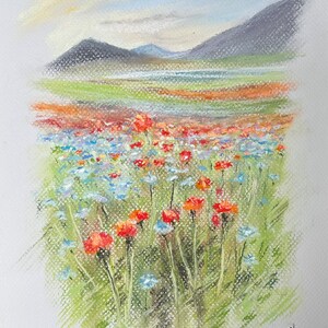 Summertime Original Pastel Painting 8,5x11.5