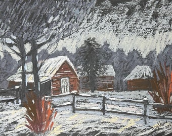 Pensamientos sobre la Patria Pintura Pastel Original 8,5x11,5
