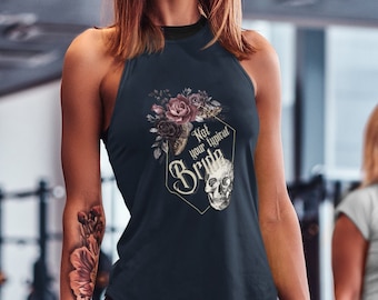 Dark, atypical, gothic, black-aesthetic bride - Goth Bride Gift - Bachelorette Party Gift - Not Your Typical Bride - Racerback Tank