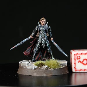 Painted Miniature | Drow | Elf | Ranger | Rogue