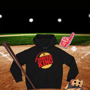 Kinder Dinger König Fleece Hoodie, Baseballshirt