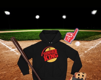 Kids Dinger king fleece hoodie, baseball shirt