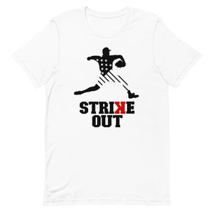 Strike Out Baseball Adult t-shirt. baseball shirt