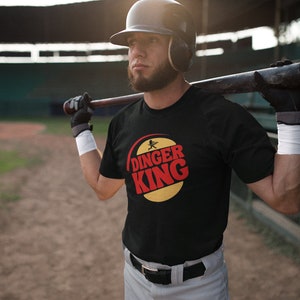 Dinger King Baseball Adult t-shirt, baseball shirt