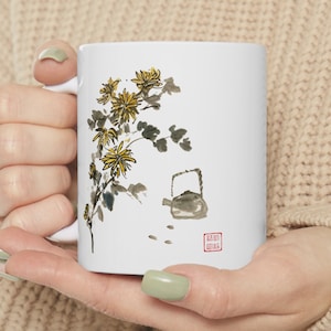 Chrysanthemum and Teapot Chinese Painting Mug