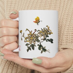 Chrysanthemum and Butterfly Chinese Painting Mug