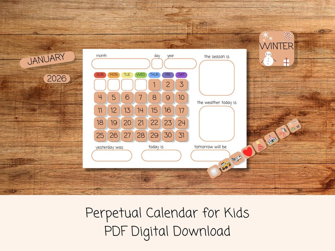Children's Calendar | Printable Toddler + Preschool Learning ...