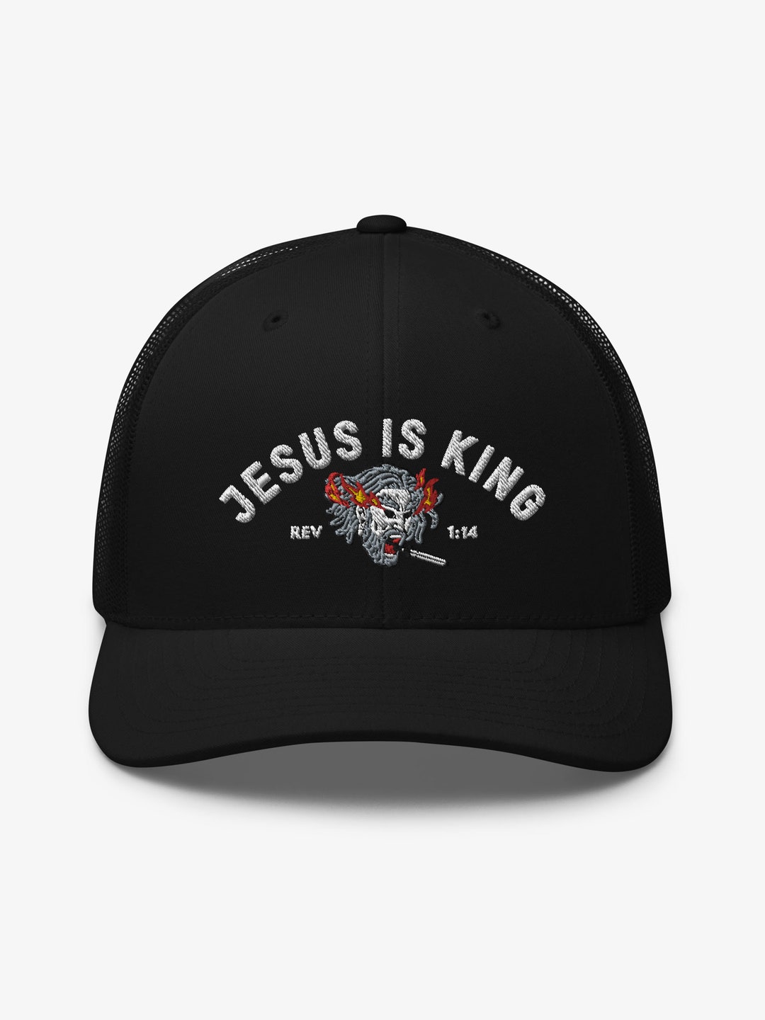 JESUS IS KING Trucker Cap Christian Hat Revelation 114 Etsy