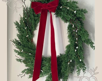 Red Velvet Wreath Bow: Christmas Decor, Juniper & Me