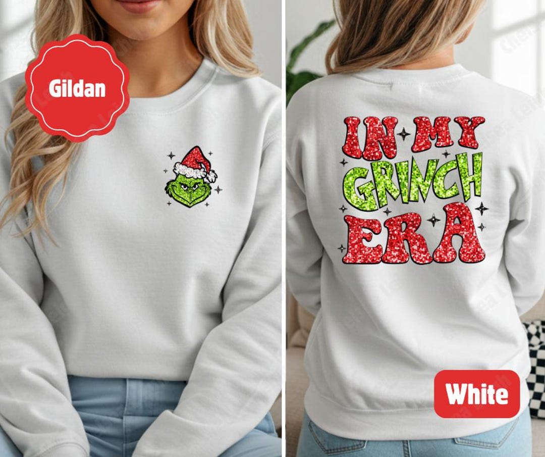 Southern Couture Red Glitter Grinchy Crewneck main image 1