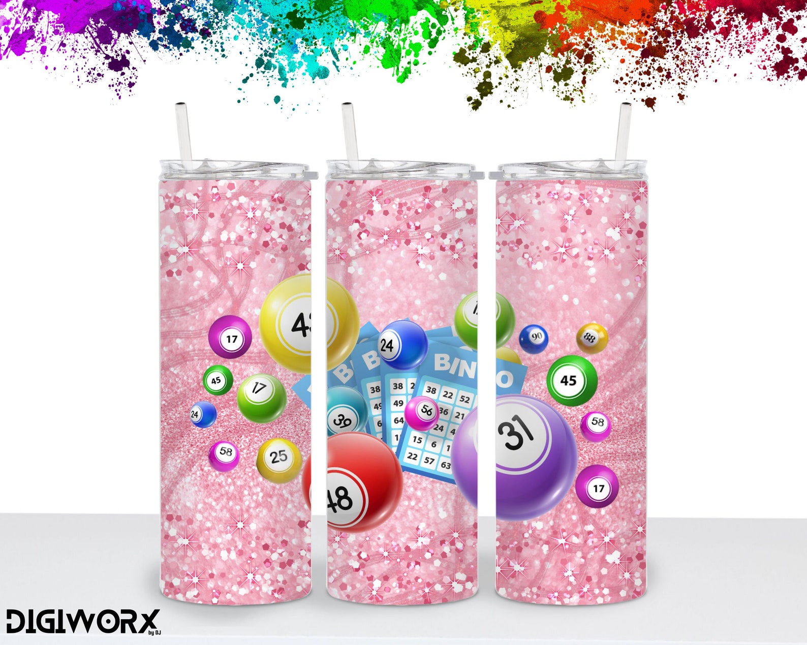 Bingo Theme 20oz TUMBLER Wrap Png Bingo Queen Digital Etsy