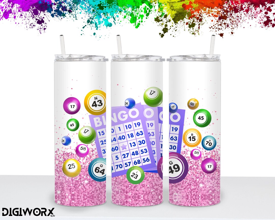 Bingo Theme 30oz TUMBLER Wrap Png Bingo Queen Digital Etsy