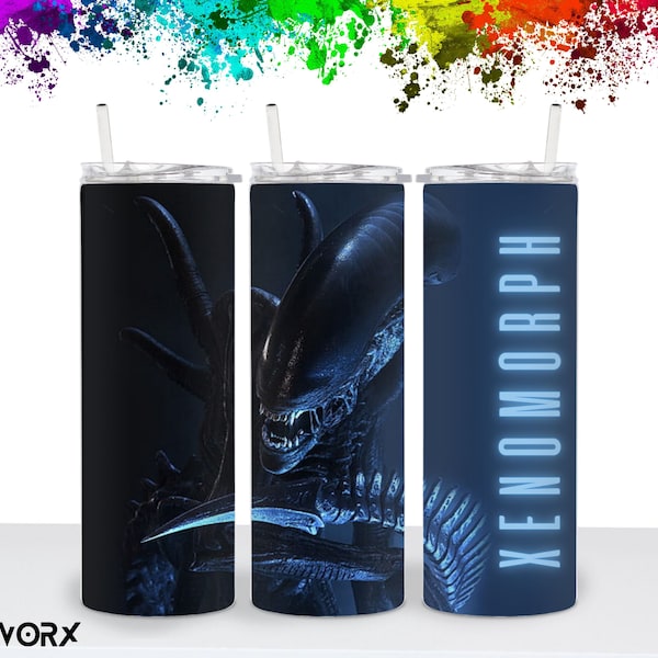 ALIEN XENOMORPH 20oz Tumbler Wrap, ALIENS Tumbler Wrap png, Alien Movie, Aliens Movie, Digital Download, Instant png