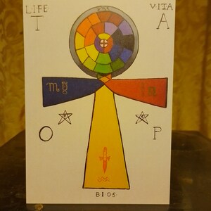 Carte Postale Tarot Crux Ansata Glyphe Hermétique